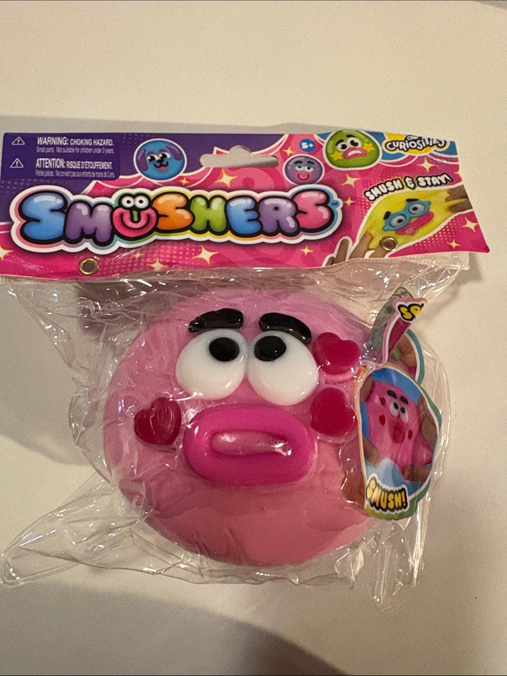 VIRAL ORB Smushers Pink Funny Face Squishy Sensory Fidget Toy NEW Sealed